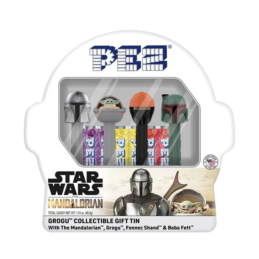 PEZ Star Wars The Mandalorian Grogu Collectible Gift Tin Set 4 Dispensers NIB